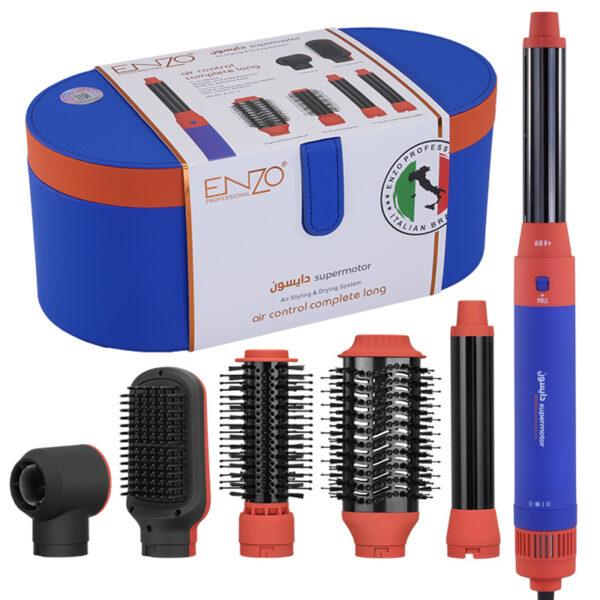 Styler électrique ENZO Professional 6 en 1 détachable et interchangeable, peigne à air chaud, sèche-cheveux en une seule étape, ensemble de brosses
