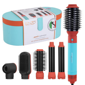 Styler électrique ENZO Professional 6 en 1 détachable et interchangeable, peigne à air chaud, sèche-cheveux en une seule étape, ensemble de brosses