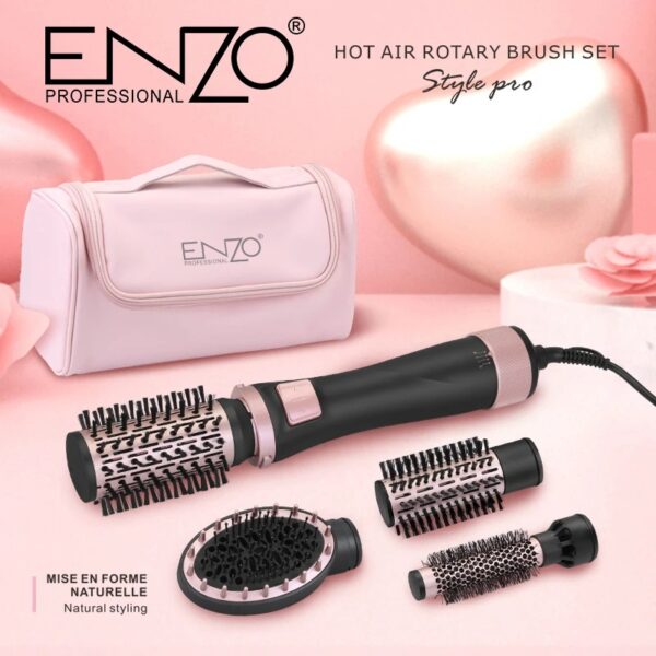 ENZO EN-756 OEM ODM Styler capillaire professionnel 4 en 1, lisseur, peigne, ions négatifs, brosse sèche-cheveux à air chaud rotative automatique