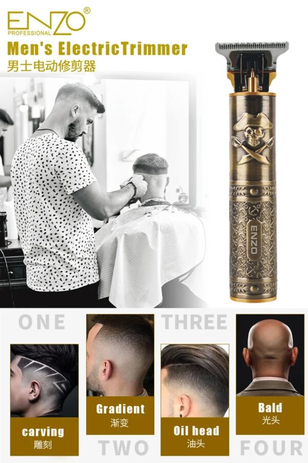 ENZO Tondeuses à cheveux professionnelles pour hommes Tondeuse à cheveux à lame en acier inoxydable pour coupe de cheveux précise et enlèvement à usage domestique