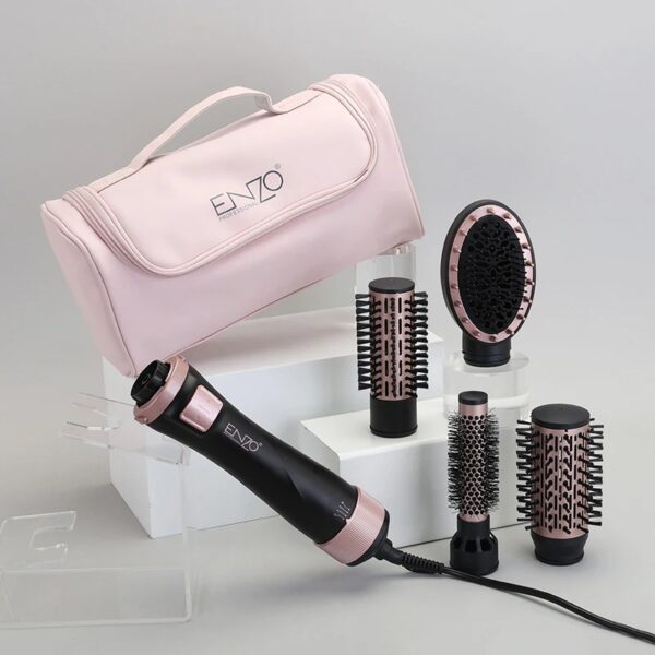 ENZO EN-756 OEM ODM Styler capillaire professionnel 4 en 1, lisseur, peigne, ions négatifs, brosse sèche-cheveux à air chaud rotative automatique