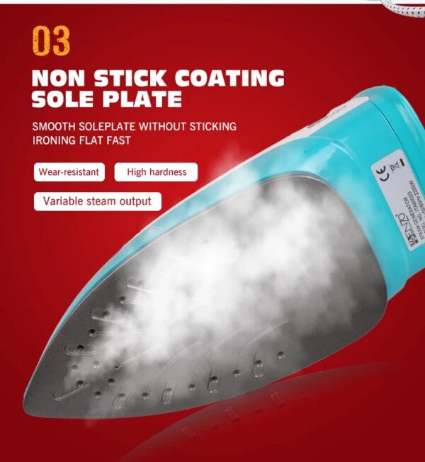 ENZO Fer à Repasser Professionnel Commercial 2200W avec Semelle Personnalisée, Vapeur Électrique Verticale Portative pour Vêtements