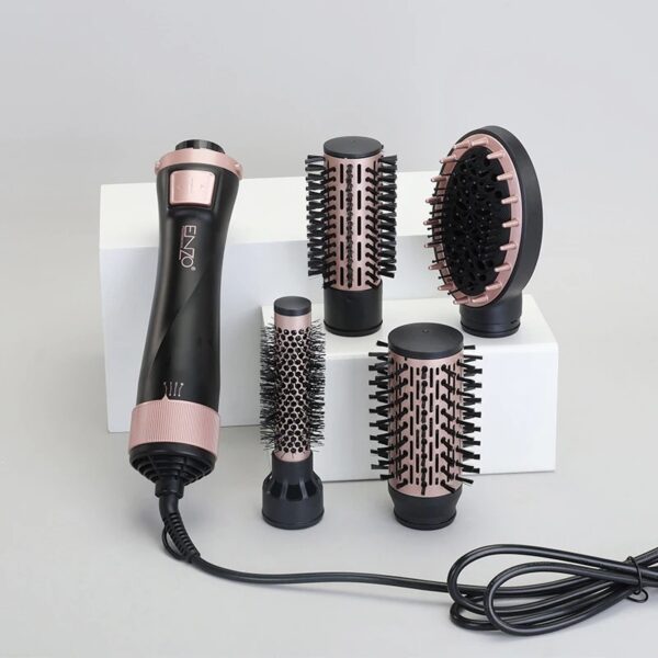 ENZO EN-756 OEM ODM Styler capillaire professionnel 4 en 1, lisseur, peigne, ions négatifs, brosse sèche-cheveux à air chaud rotative automatique