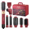ENZO Brosse à air chaud 8 en 1, sèche-cheveux haute vitesse, brosse lissante professionnelle, fer à friser électrique, ensemble de fer à friser