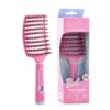 Brosse à cheveux bouclés ENZO de haute qualité en nylon rose avec peigne à dents fines