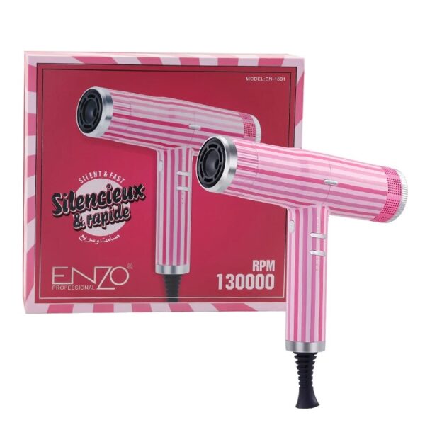 Sèche-cheveux ENZO EN-1801 Salon 130000 tr/min Moteur AC Diffuseur à vide Buse Sèche-cheveux SILENCIEUX à ions négatifs Revair Séchage rapide Haute vitesse