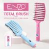 Brosse à cheveux bouclés ENZO de haute qualité en nylon rose avec peigne à dents fines