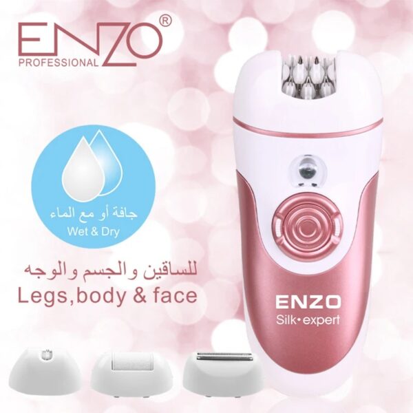 Épilateur 4En1 Sec Et Humide Aavec Brosse Nettoyante Et Stylo Facial Enzo EN-9561