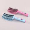 Brosse à cheveux bouclés ENZO de haute qualité en nylon rose avec peigne à dents fines