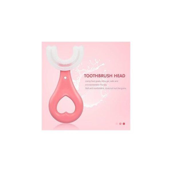 Brosse à dent rose pour enfant en silicone