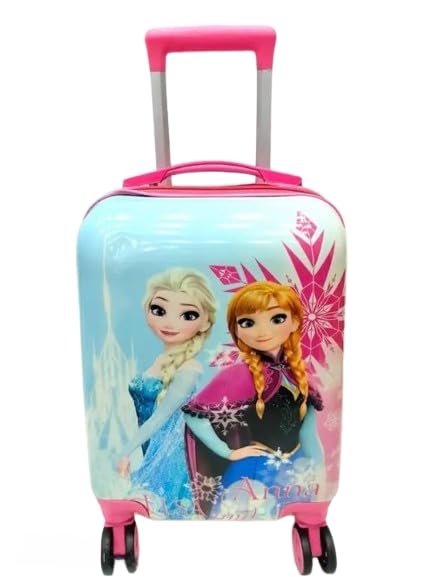 Valise de voyage pour enfant, 40 cm, 4 roues, serrure TSA, motif princesse, rose