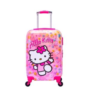 Valise trolley 4 roues 1378 cm en polycarbonate, polyester et ABS pour enfants - 18 pouces