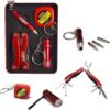 Kit de voyage pour la pêche - Pince multifonctions 11 pouces - Mètre ruban - Lampe frontale LED - Tournevis triangulaire (boîte couleur sauge)