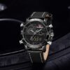 NAVIFORCE Montre analogique numérique pour homme - Double affichage - Étanche - Chronographe - Rétroéclairage - Quartz